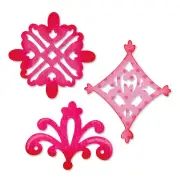 Sizzix 3p Decorative Accent Die Set 657999 Snowflake Valentine Wedding Thin Cut