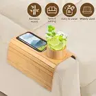 Bamboo 3 in 1 Sofa Arm Rest Table Couch Cup Holder Tray for Snack Beverage DQQ