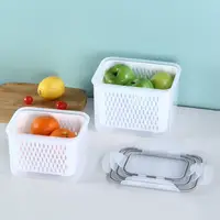 在飛比找Very buy優惠-雙層加深保鮮盒帶瀝水儲物盒水果蔬菜瀝水盒冰箱冷藏保鮮盒