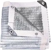 Reflective Aluminum Shade Cloth 75% Sun Protection UV Resistant for Outdoor Garden Silver 3x4m(10x13ft) with Grommets for Easy Installation