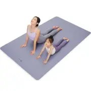 Extra Large Yoga Mat with Strap, 75" x 47" x 0.28" - Extra Wide Purple