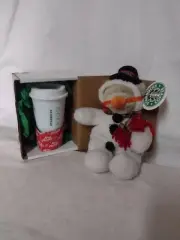 NEW W TAG STARBUCKS BEAR SNOWMAN SCARF PLUSH TOY BEARISTA 1999 XMAS NWT (248)