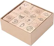 Kids Tool Sets Play Sets 16pcs Wooden Rubber Stamp Set Moon Star Wood Stamp Seal for Scrapbooks Making Envolope Diary and Tags Kids Stamp Set Vintage Kids Stamps