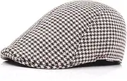 [XMSM] Mens Spring Autumn Newsboy Caps Retro Houndstooth Docker Cap Ivy Hats Man Berets for Male Sailor Cap Peaked Hat (Color : Coffee, Size : One Size)
