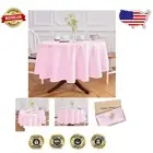 60 Inch Round Cherry Blossom Linen Tablecloth - Elegant & Versatile for All O...