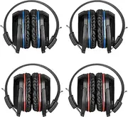 SIMOLIO 4 Pack IR Headphones for Car DVD, Wireless Car Headphone for Kids, Not Bluetooth, Dual Channel Universal Infrared Headphonefor uConnect VES, Dodge, Honda Odyssey, Town and Country, GMC Yukon