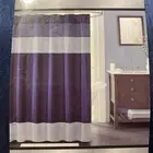 Décor Studio Sorrel 72″ x 72″ Faux-Silk Shower Curtain Blue Striped RN 91519
