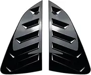 YJVVWQVF Car Rear Window Shutter Compatible for VW Polo Mk6 GTI TGI TSI MPI 2017-2023 Cover Trim Rear Triangle Window Shade Spoiler Bodykits(Glossy Black)