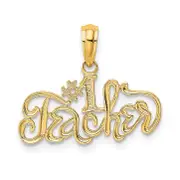 14K Yellow Gold #1 Teacher Charm