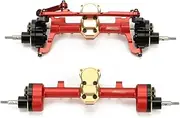 Upgrade Front Rear Axles Set for SCX24 1/24 Axial Crawlers Edition Upgraded Part Fr&on&t Rear Portal Axle Bridge Shaft Complete Set(Red)