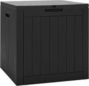 Costway 118L Indoor/Outdoor Storage Box w/Lockable Lid for Patio Tools, Cushions, Garden Supplies, Multifunctional & Weather-Resistant Storage Container, Bench, Side Table, Parcel Locker for Yard