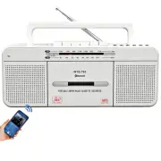 Cassette Player Boombox, Portable AM/FM Radio Stereo with Bluetooth, USB, Dua...
