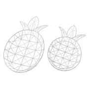Direct Wire Pineapple Trays, White, Assorted Sizes, 2-piece