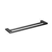 KOMPAKT RUND Double Towel Rail BK302-600-B Matt Black 600mm