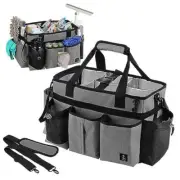 Large Wearable Cleaning Caddy Bag with Detachable Divider, Cleaning Grey