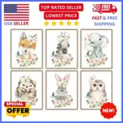 W.O.W.A Unique Animal Design Nursery Wall Art - 6 Baby Girl Prints 8 x 10 In
