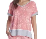 Donna Karan Sleepwear Top Women’s Size Large Modal Knit Animal Print Coral