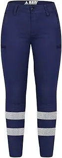 [Bad Workwear] Women's Flex Hypermove Work Jeggings | Skinny Fit Work Pants with 3M Reflective Tape | Lightweight & Breathable Work Pants for Women | Womens Activewear