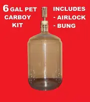CARBOY KIT 6 GALLON PET w/AIRLOCK BUNG VINTAGE SHOP FOR WINE MAKING HOME BREWING
