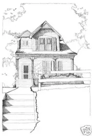 Victorian Shingle Style home for a narrow lot - detailed plans, charming porch