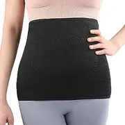[Generic] Waist Warmer Belt - Full Fleece Warm Waist Belt for Men - Composite Imitation Lambskin and Rabbit Wool Double Layer Belt for Men Black