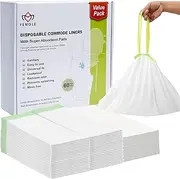 FENGLE 60 Pack Commode Liners with Absorbent Pads, Strong Portable Toilet Bags and Super Commode Pads for Bedside Toilet Chair Buckets Bedpans, Easy for Seniors & Disabled or Camping