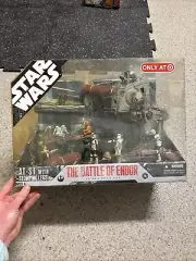 Star Wars The Battle Of Endor AT-ST, Han Solo & More Ewoks