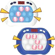 Intoypad Quick Push Pop Game for Kids, 2 Pack Handheld Fidget Game with LED Screen Light Up Sensory Fidget Toys for Kids Electric Pop Game Controller Fast Push Bubble Game Toys for Kids