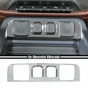 Central Power & USB Socket Panel Trim Cover For Chevrolet Silverado 14-18 Chrome (for: Chevrolet)