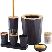 Bamboo and Wood toiletries Ceramic Bathroom Set Resin Bathroom Set Marble Storage Decoration Eight-Piece Set