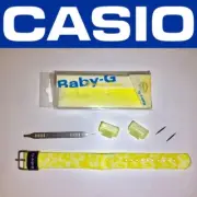 CASIO BABY-G YELLOW NYLON ONE PIECE WATCH STRAP BG-BAND14-9 INCLUDES ENDS & TOOL