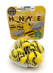 NEW 2022! Net Bag 21 Honeybee Glass 20 Players 1 Shooter House of Marbles Vacor