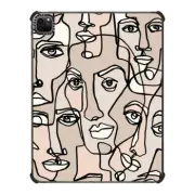iPad Pro 12.9-inch (5th/6th gen) iPad Impact Case FACE MOSAIC SKETCH 4 LIGHT SKIN IPAD, ABSTRACT MINIMAL PEOPLE MEN ILLUSTRATION COOL DAD By Ebi Emporium