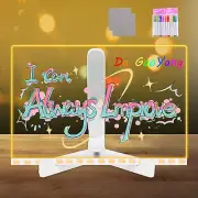 Acrylic Dry Erase Board Light 11.8 X 7.9”Led Note Colors up Adjustable Stand Pen
