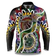 Indigenous All Stars 2024 NRL Kids Indigenous Fishing Shirt Sizes 6-14 BNWT