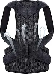 XS-5XL Plus Size Breathable Posture Corrector Adjustable Full Back Brace Belt Women Men Scoliosis And Hunchback Correction Lumbar Support Shoulder Neck Clavicle Posture Trainer(Small)