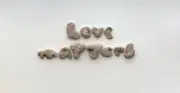Natural Letter Shaped Rocks LOVE MATTERS Beach Stone pebble craft art hag USA