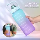 1pc 64ounce Gradient Sports Water Bottle With Straw BPA Free