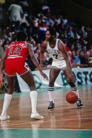 Nate "Tiny" Archibald Boston Celtics moves the ball up court again- Old Photo 1