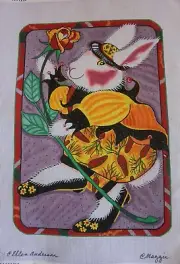 Maggie & Ellen Anderson Hand Painted Needlepoint Canvas White Rabbit Wonderland