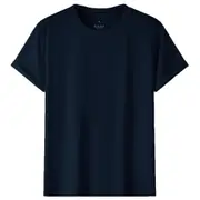 Adult 100% Cotton T-Shirt Unisex Men's Basic Plain Blank Crew Tee Tops Shirts - Navy