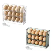 Egg Holder For Refrigerator 3-Layer Flip Fridge Door Egg Storage Space Saver