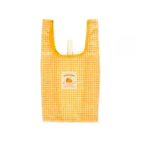 在飛比找momo購物網優惠-【SANRIO 三麗鷗】可摺疊環保購物袋 S 蛋黃哥 橘格紋
