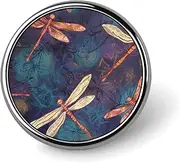 [FZMVSQH] Hand Painted Dragonfly Printed Round Button Pin Badges Metal Pinback Buttons 1 Inch Pins for Hat Shirt Clothing Bags Decoration, Circular, Aluminum, Circular, Aluminum