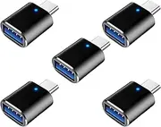 5Pack USB C to USB Adapter 3.1 Gen 2, tunghey 10Gbps USB to USB C Adapter, USB-C Male to USB 3.0 A Female USB 3.2 Type C OTG Converter for Mac-Book pro Laptop PC Black