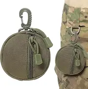 [Whnbuij] Outdoor Coin Purse - Compact Waterproof Wallet, Travel Friendly Pouch | Round Diaper Bag, Durable Coin Purse for Hiking, Camping and Travel, Po Coin Case, Army Green, Se référer au descriptif, Refer