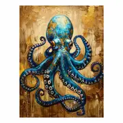 Blue Octopus Art Canvas Print Wall Art