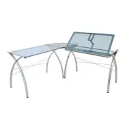 Studio Designs Craft Storage FuturaLS Silver/Blue Metal+Glass W/Angle Adjustable