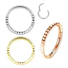 G23 Titanium Nose Ring Embossing Process Hinge Clicker Hoop Ear Body Piercing