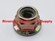 (25) M8-1.25 Hex Flange Stop Lock Nuts / Nylon Insert M8x1.25 Nut 8mm x 1.25
